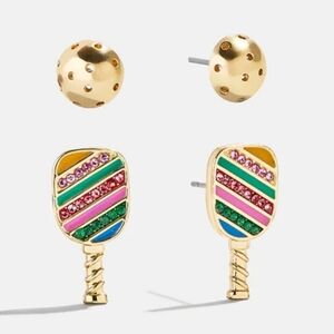 NWOT / BAUBLEBAR / Pickleball Table tennis Stacking Stud Earrings Set